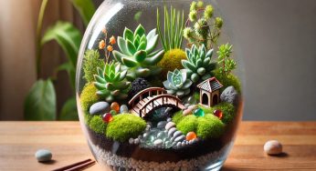 Tutorial Kerajinan Karya Seni Mini Terrarium, Taman Kebun Mini di Aquarium