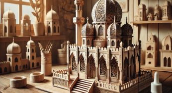 Kerajinan Miniatur Masjid dari Kardus, Inspirasi Produk Souvenir Lebaran Fuji An