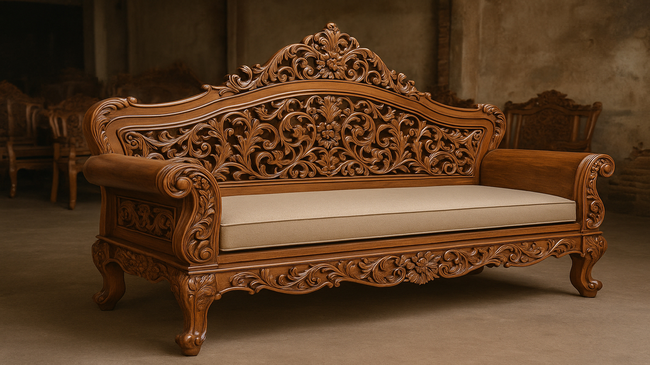 Kerajinan Sofa Kayu Pahat: Karya Seni Ukiran yang Memiliki Nilai Jual Tinggi