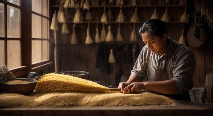 Proses Seleksi Bahan pada Sapu Broom Corn yang Berkualitas