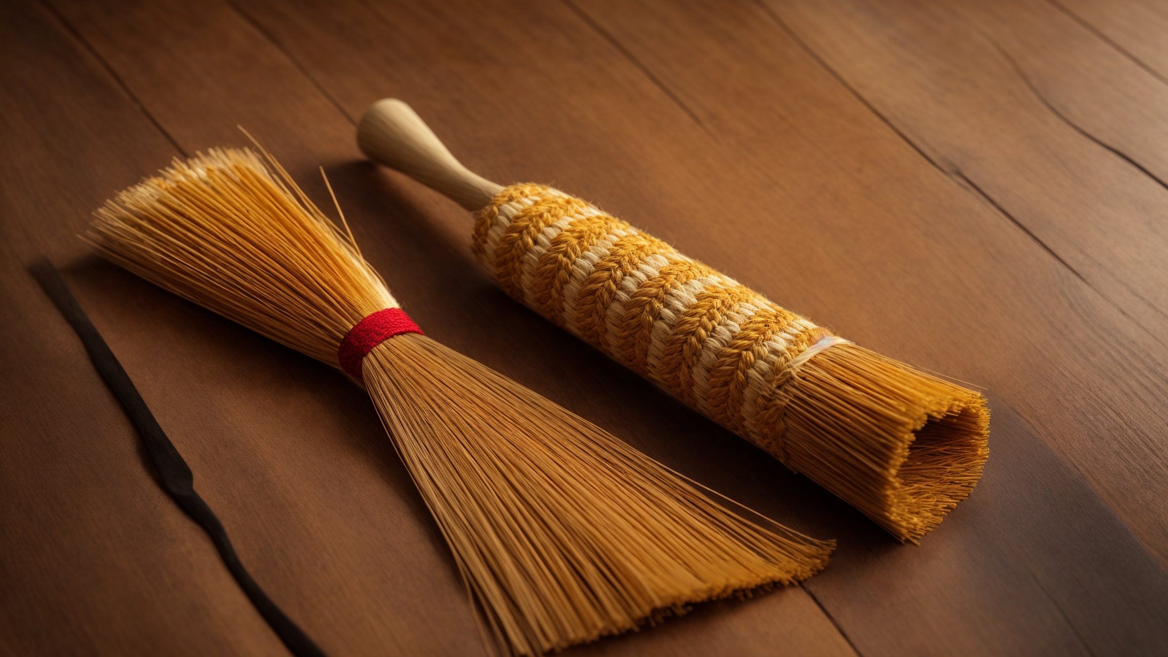 Seni kerajinan sapu tradisional Broom Corn Johnnys dengan anyaman khas