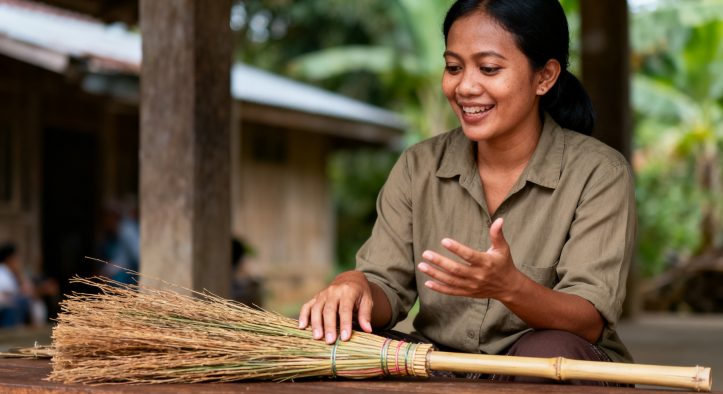 Cara Praktis Membuat Sapu Tradisional Unik dari Bahan Daur Ulang